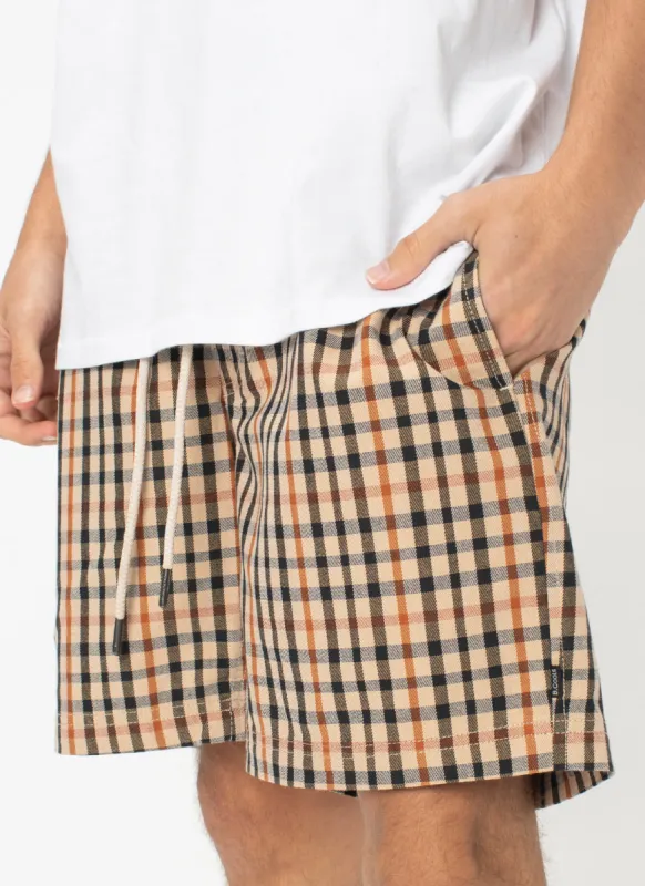 Poolside 17" Short Beige Check sold by Barney Cools