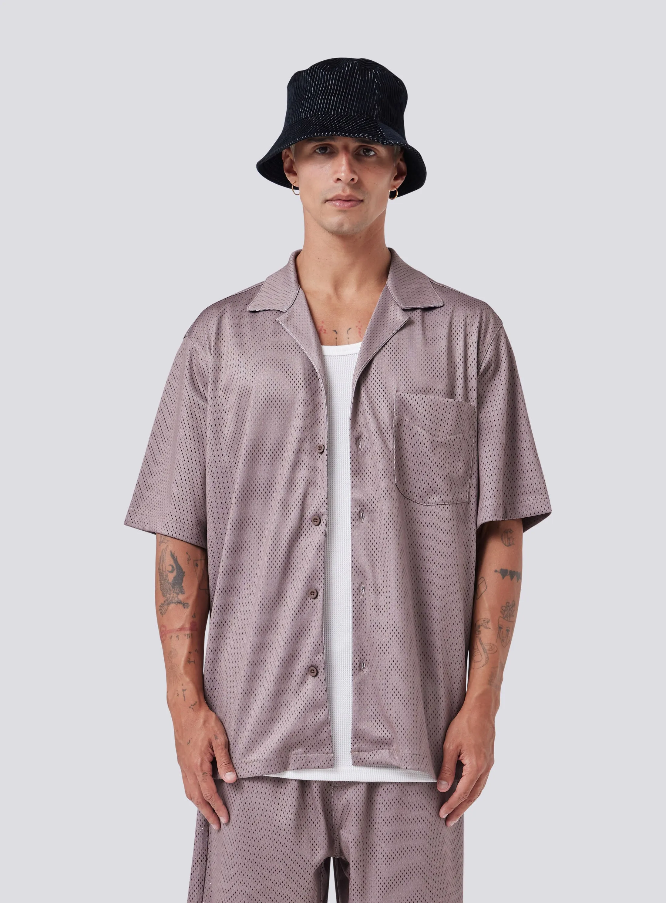 Vacay Shirt Bronze Mesh sold by Barney Cools