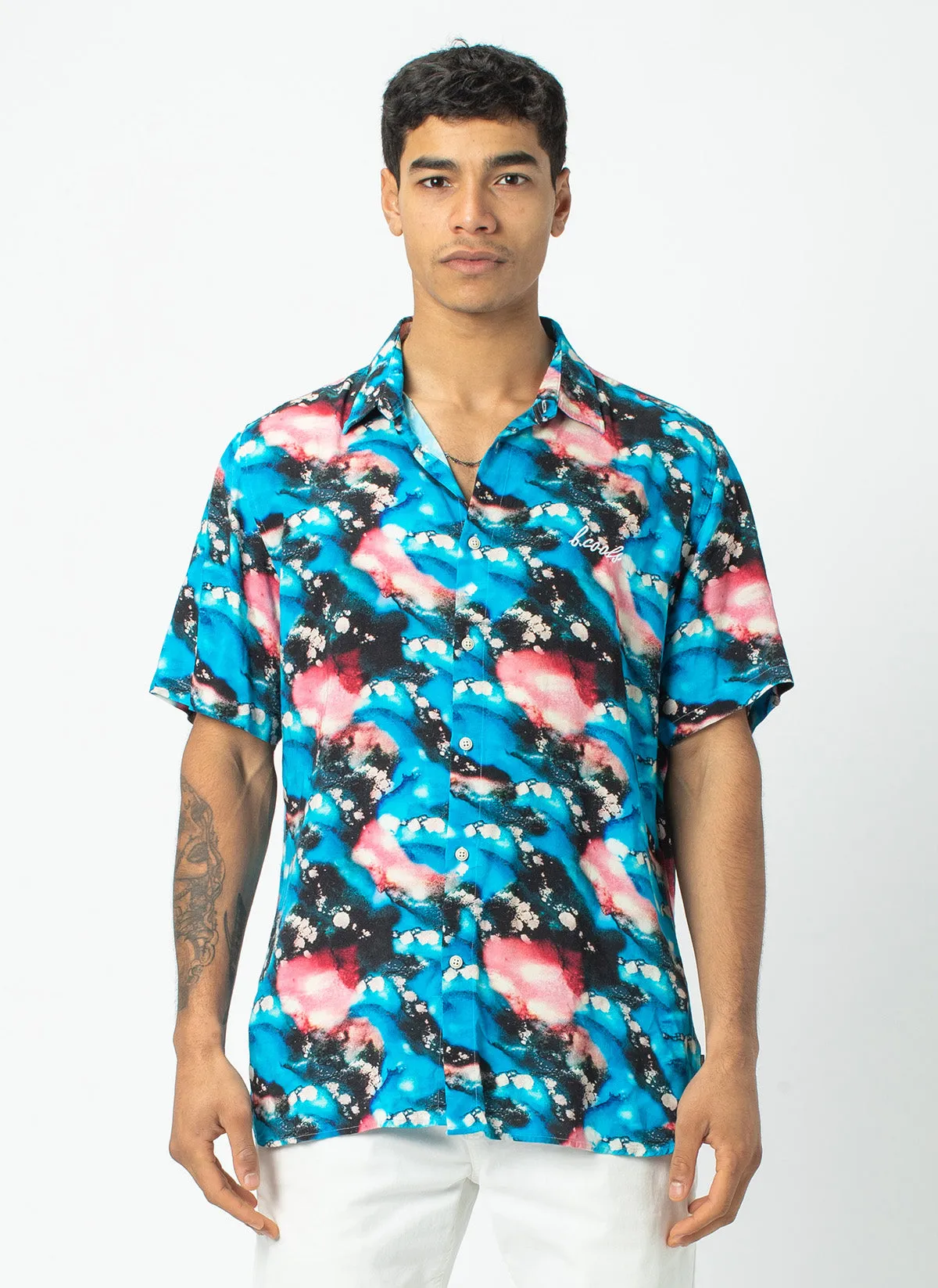Holiday Short Sleeve Shirt Blue Marble - Sale sold by Barney Cools