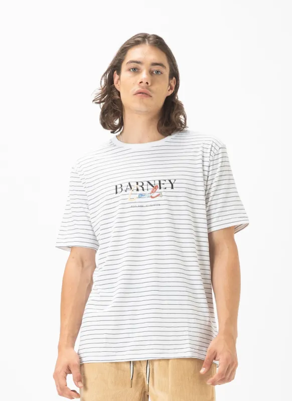 Colour Script Tee White Stripe sold by Barney Cools