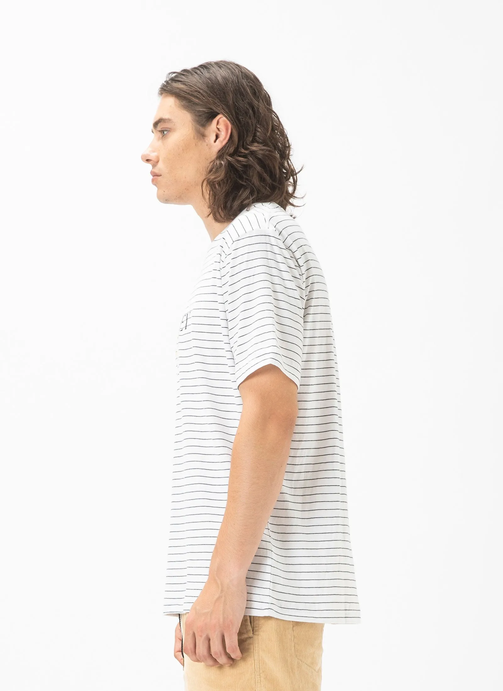 Colour Script Tee White Stripe sold by Barney Cools product image thumbnail 3