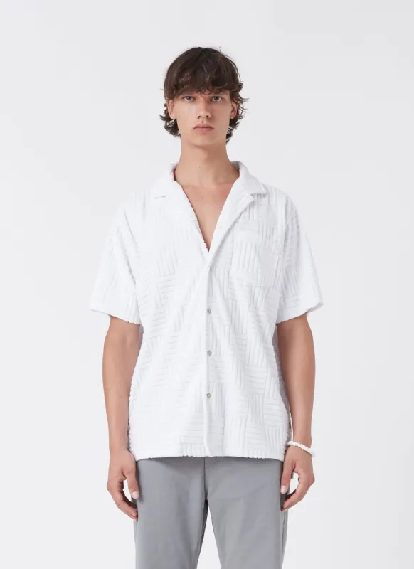 Terry Jacquard Shirt White sold by Barney Cools