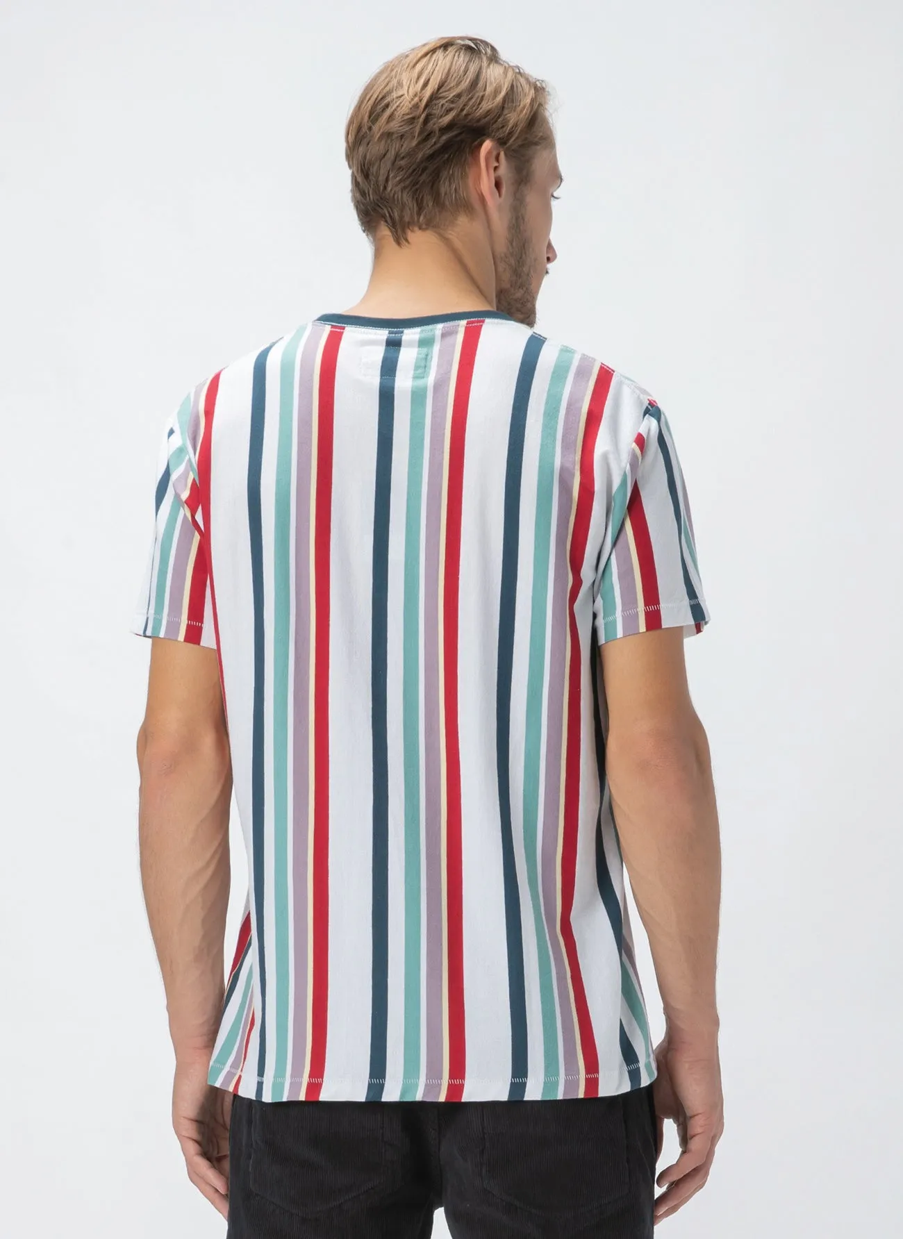 B.Cools Script Tee White Vert Stripe sold by Barney Cools product image thumbnail 5