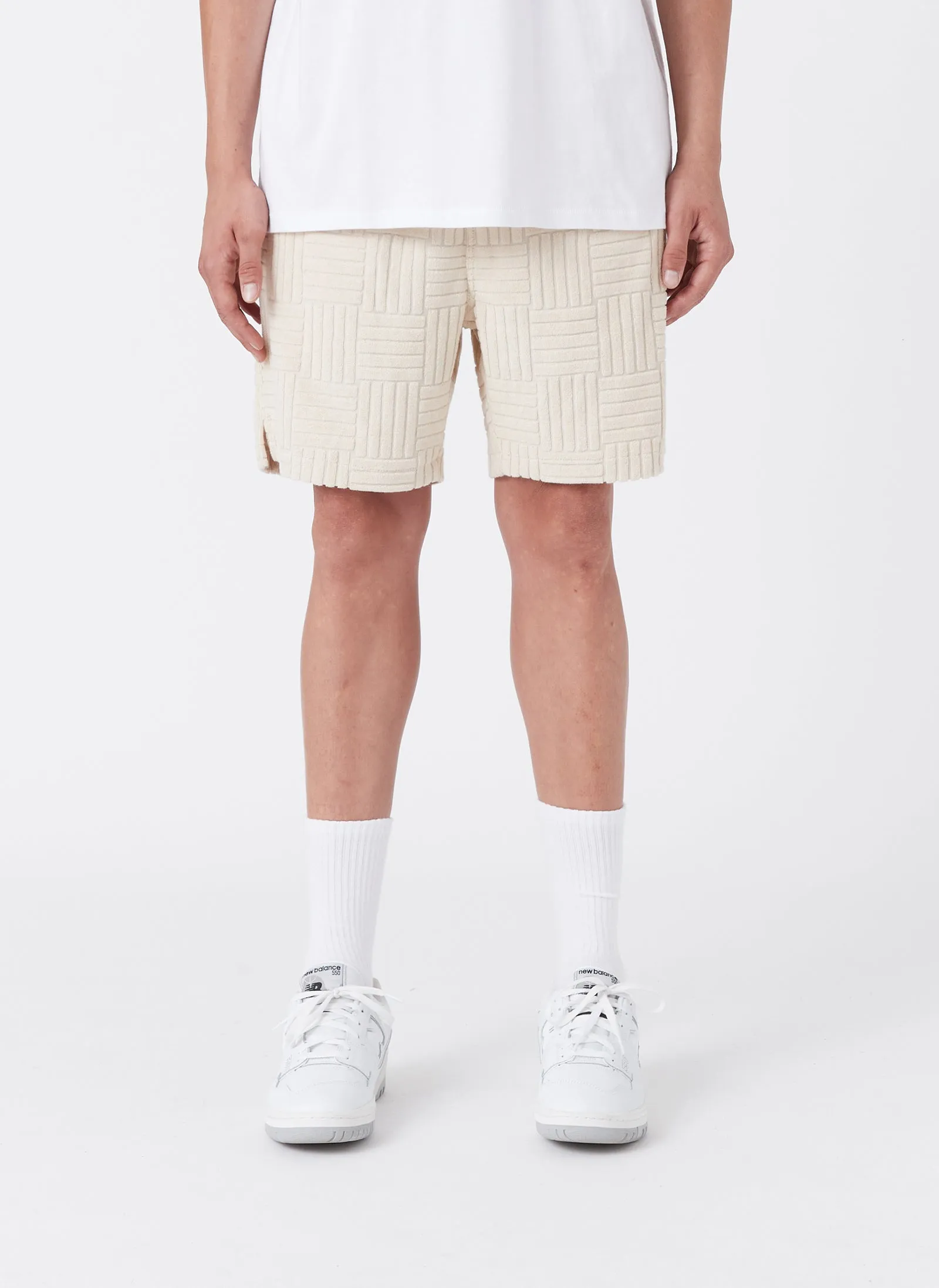Terry Jacquard Short Beige sold by Barney Cools