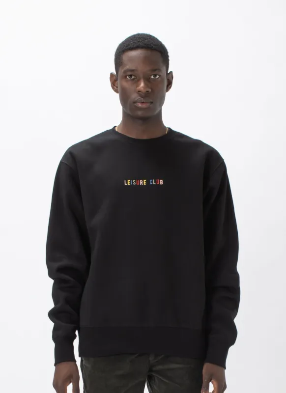 Leisure Micro Crew Sweat Black sold by Barney Cools