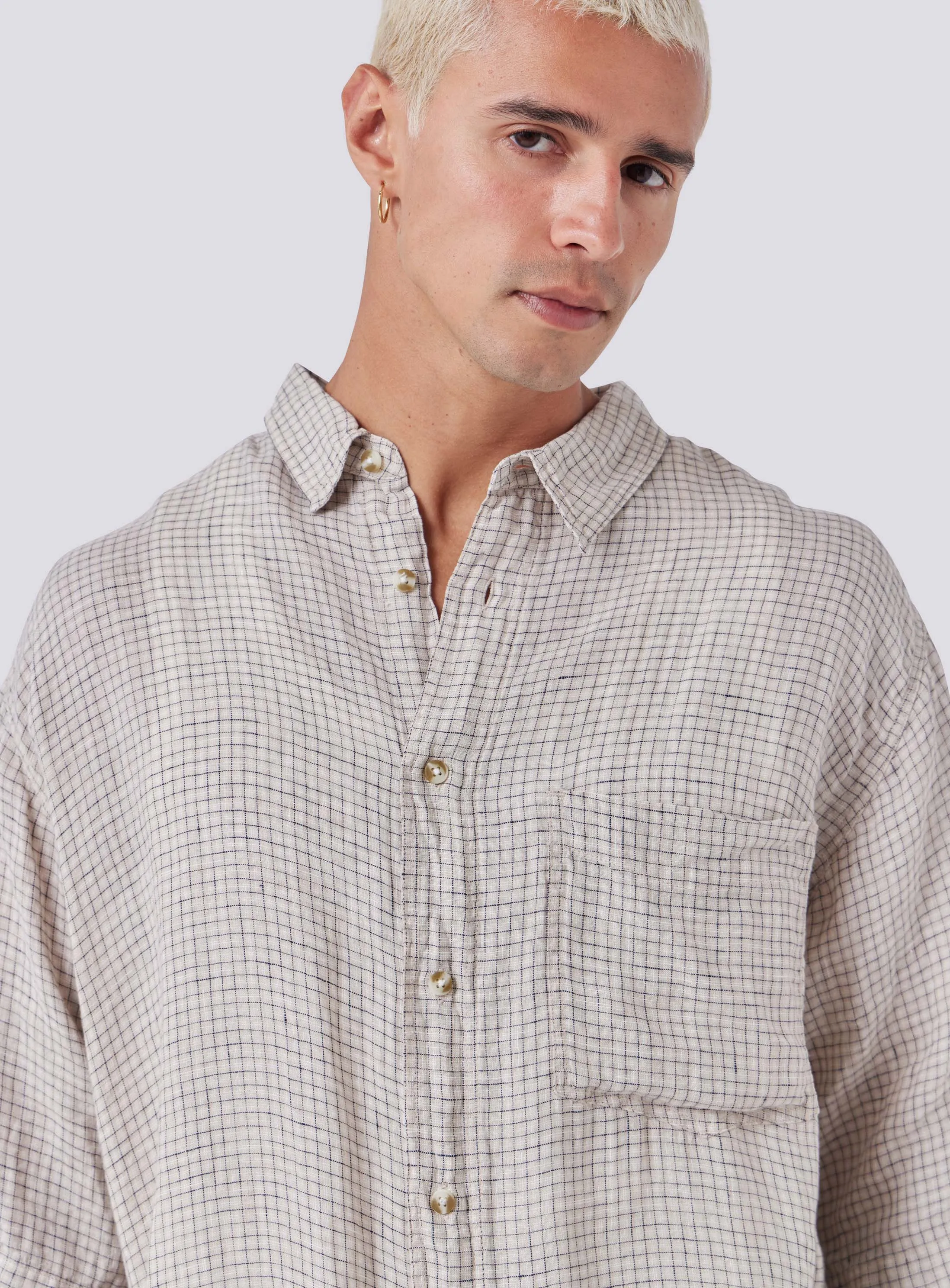 Homie Shirt Bone Micro Plaid sold by Barney Cools product image thumbnail 3