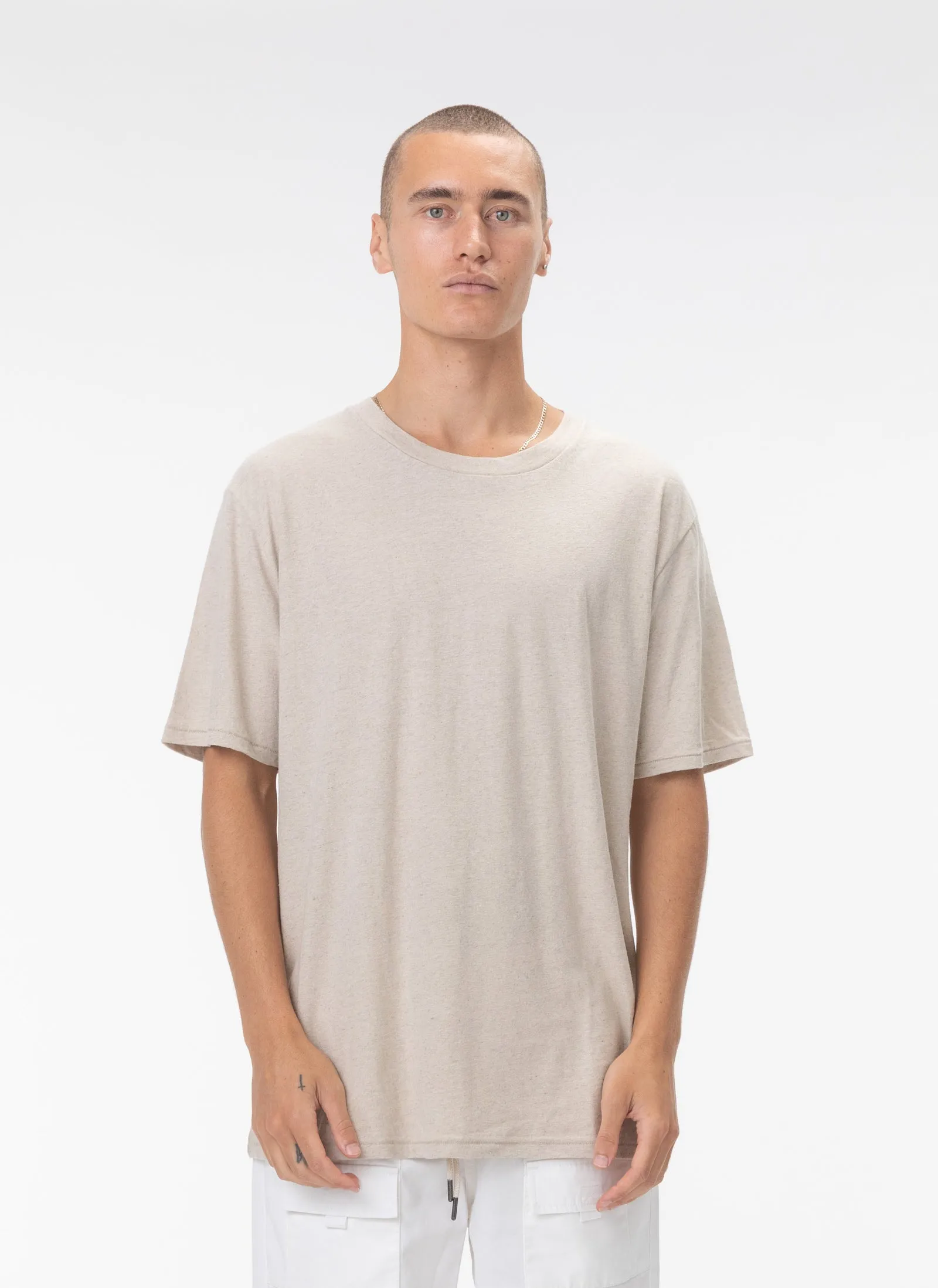 Lucia Linen Tee Beige sold by Barney Cools