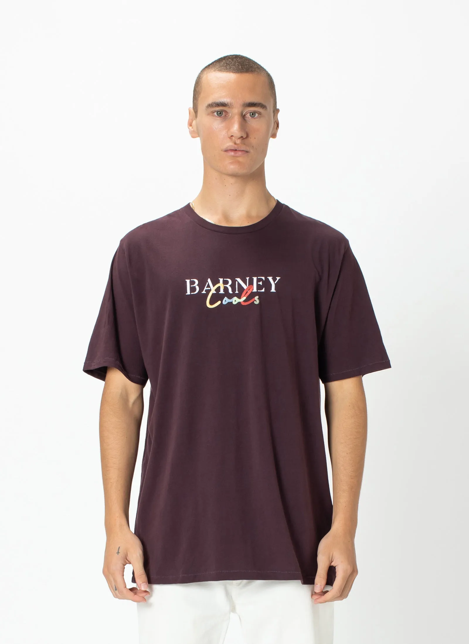 Colour Script Tee Oxblood sold by Barney Cools