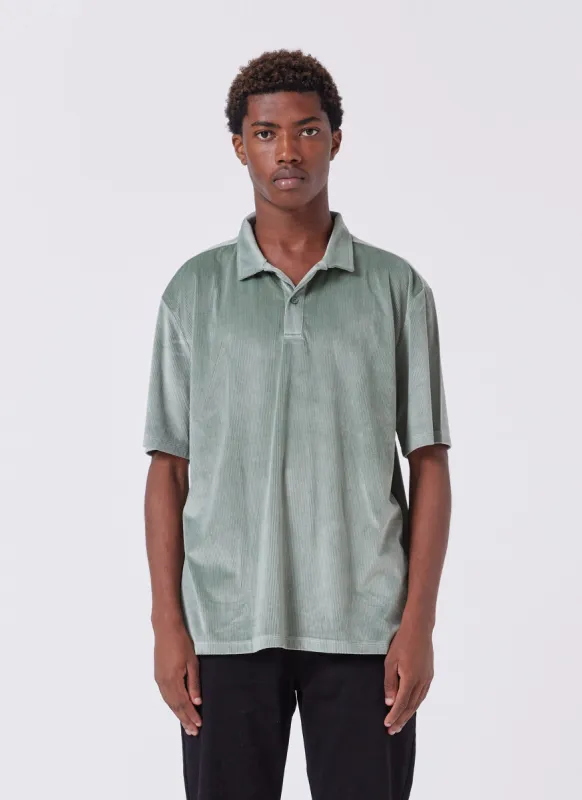 Velour Cord Polo Teal sold by Barney Cools
