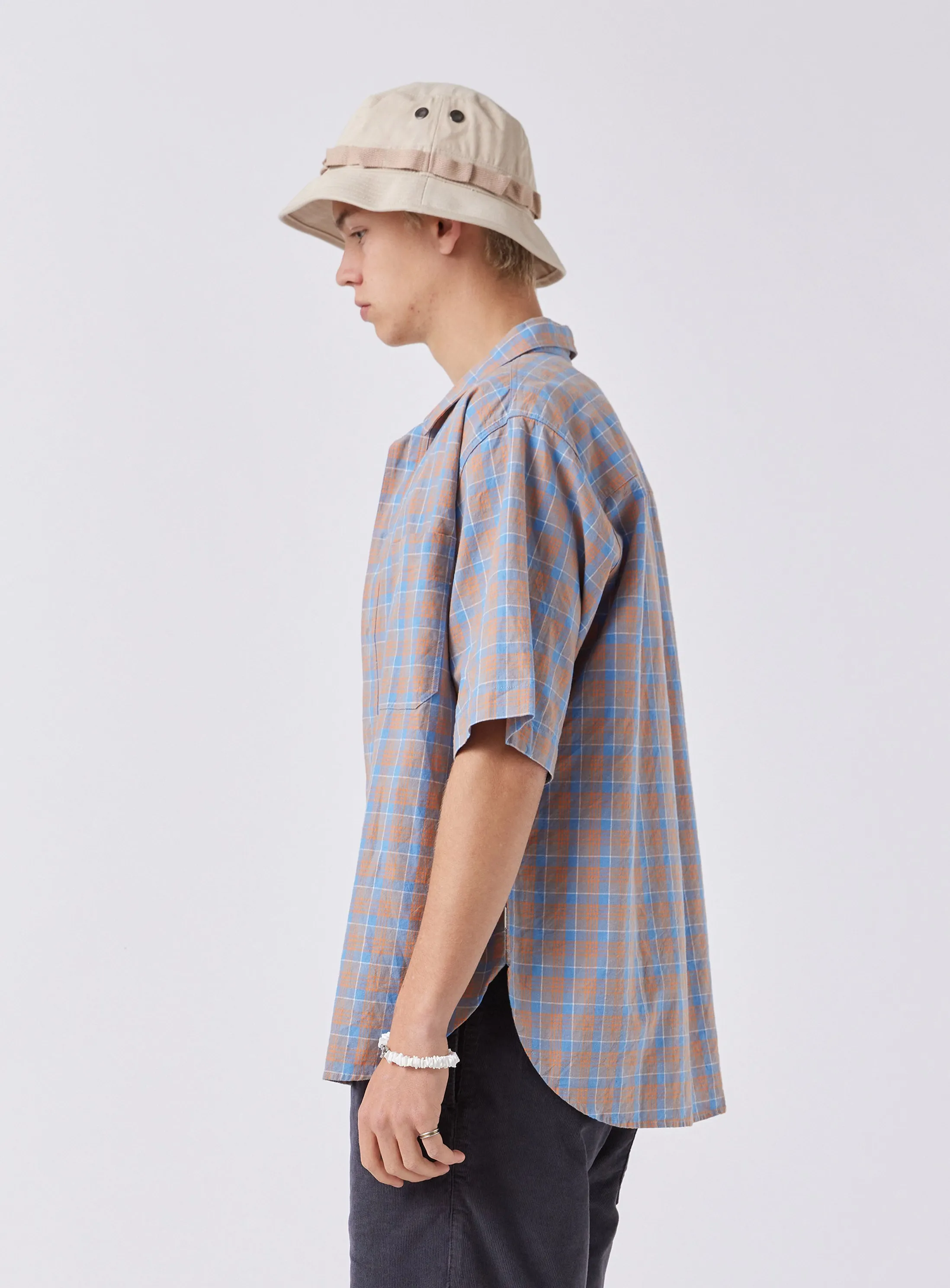 Homie Shirt Sky Linen Plaid sold by Barney Cools product image thumbnail 5