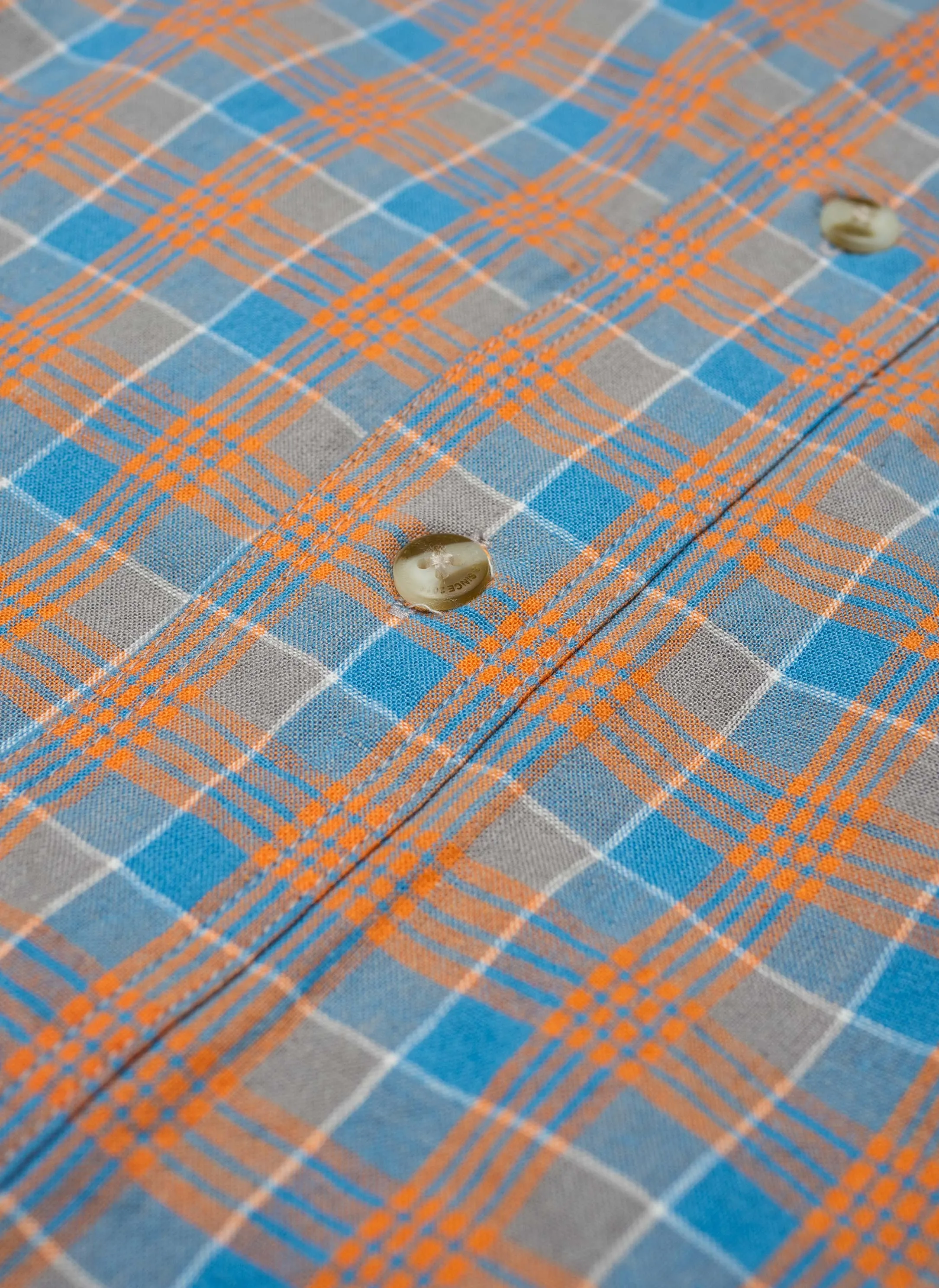 Homie Shirt Sky Linen Plaid sold by Barney Cools product image thumbnail 2