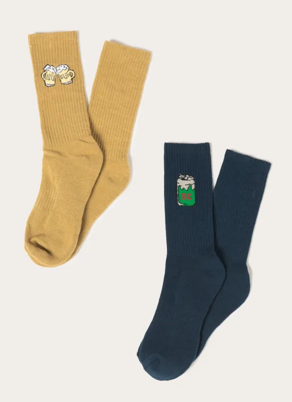 Cheers Mate 2-Pack Socks Mustard/Slate sold by Barney Cools