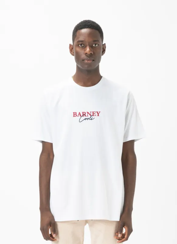Script Embro Tee White sold by Barney Cools