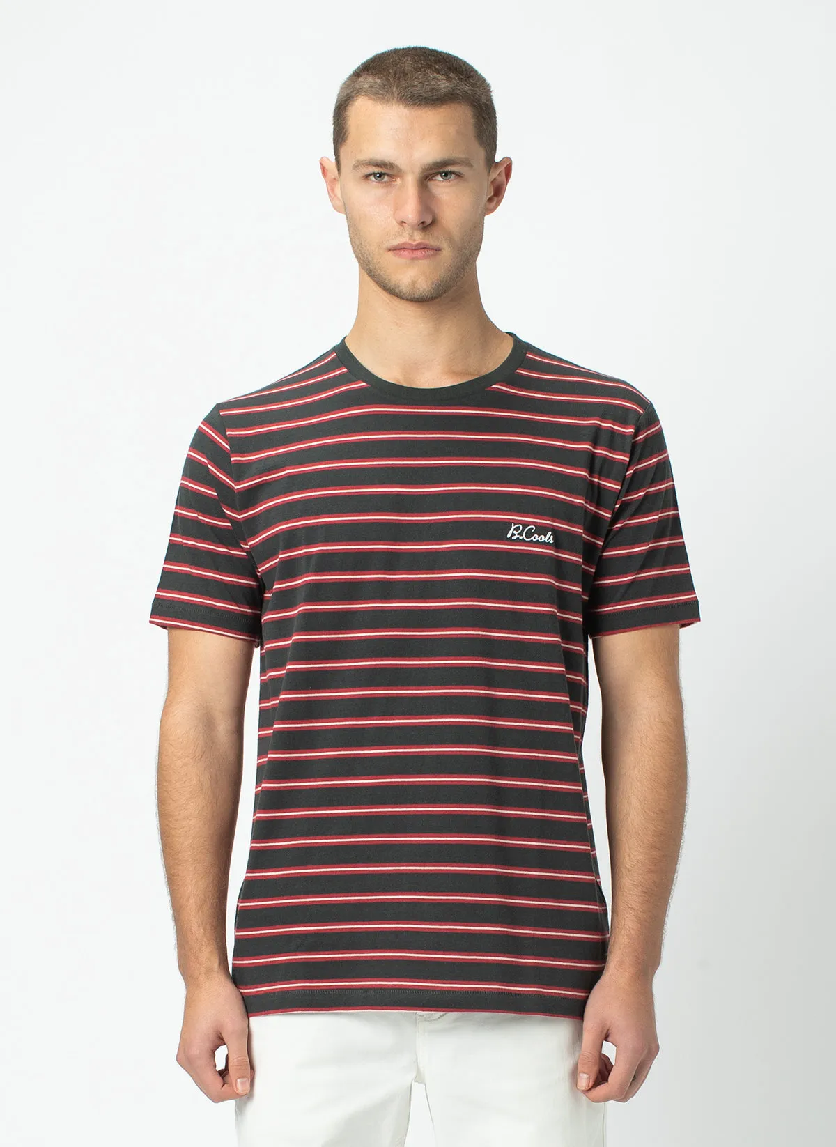 B.Cools Embro Tee Black Stripe sold by Barney Cools
