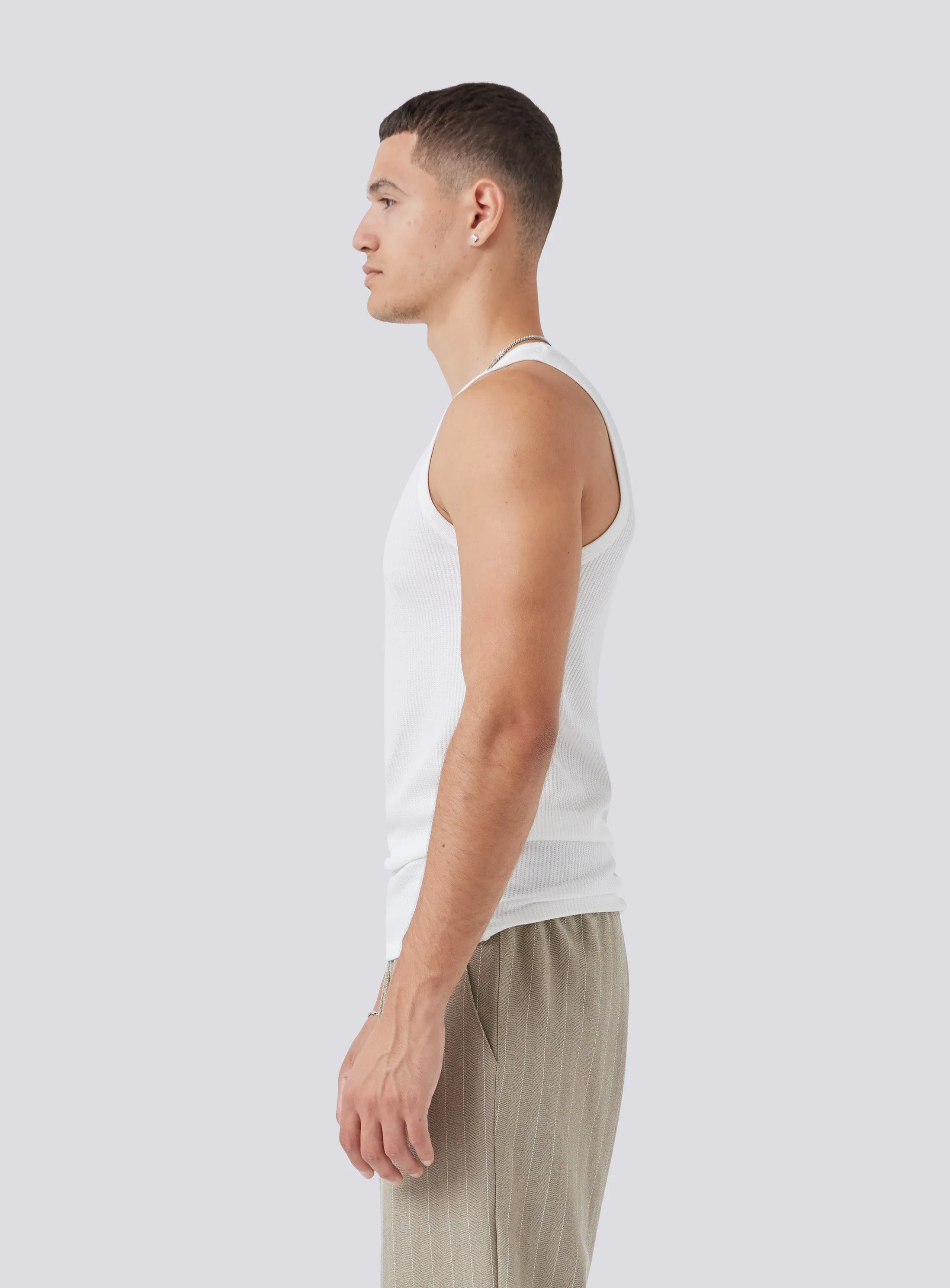 Waffle Tank White sold by Barney Cools product image thumbnail 5