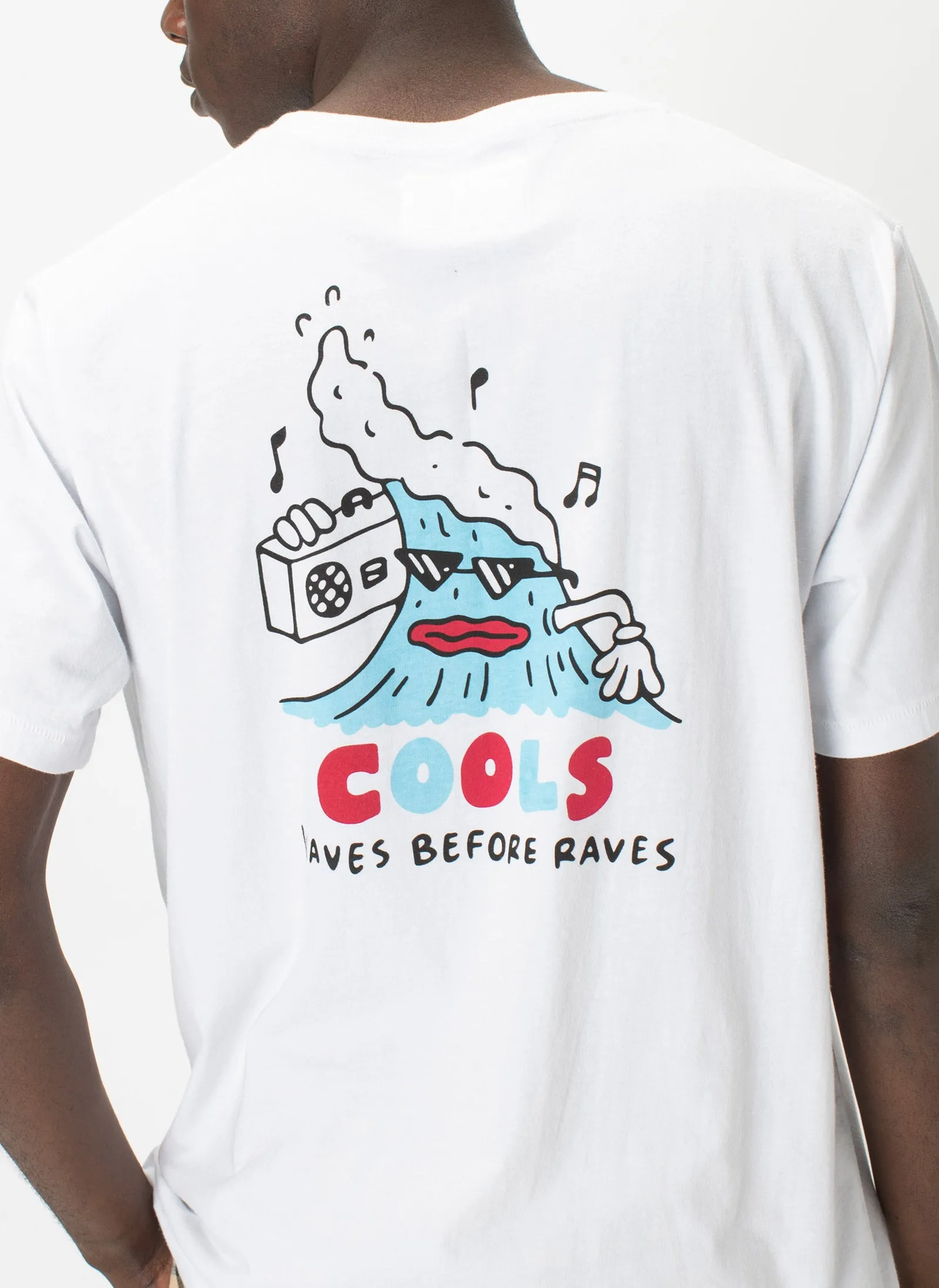 Waves Before Raves Tee White sold by Barney Cools