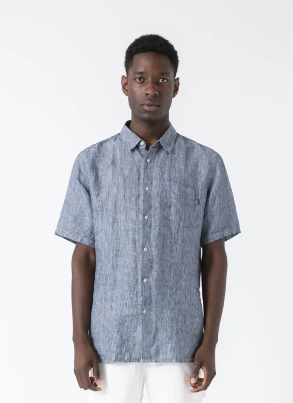 Holiday Linen Shirt Slate Stripe sold by Barney Cools