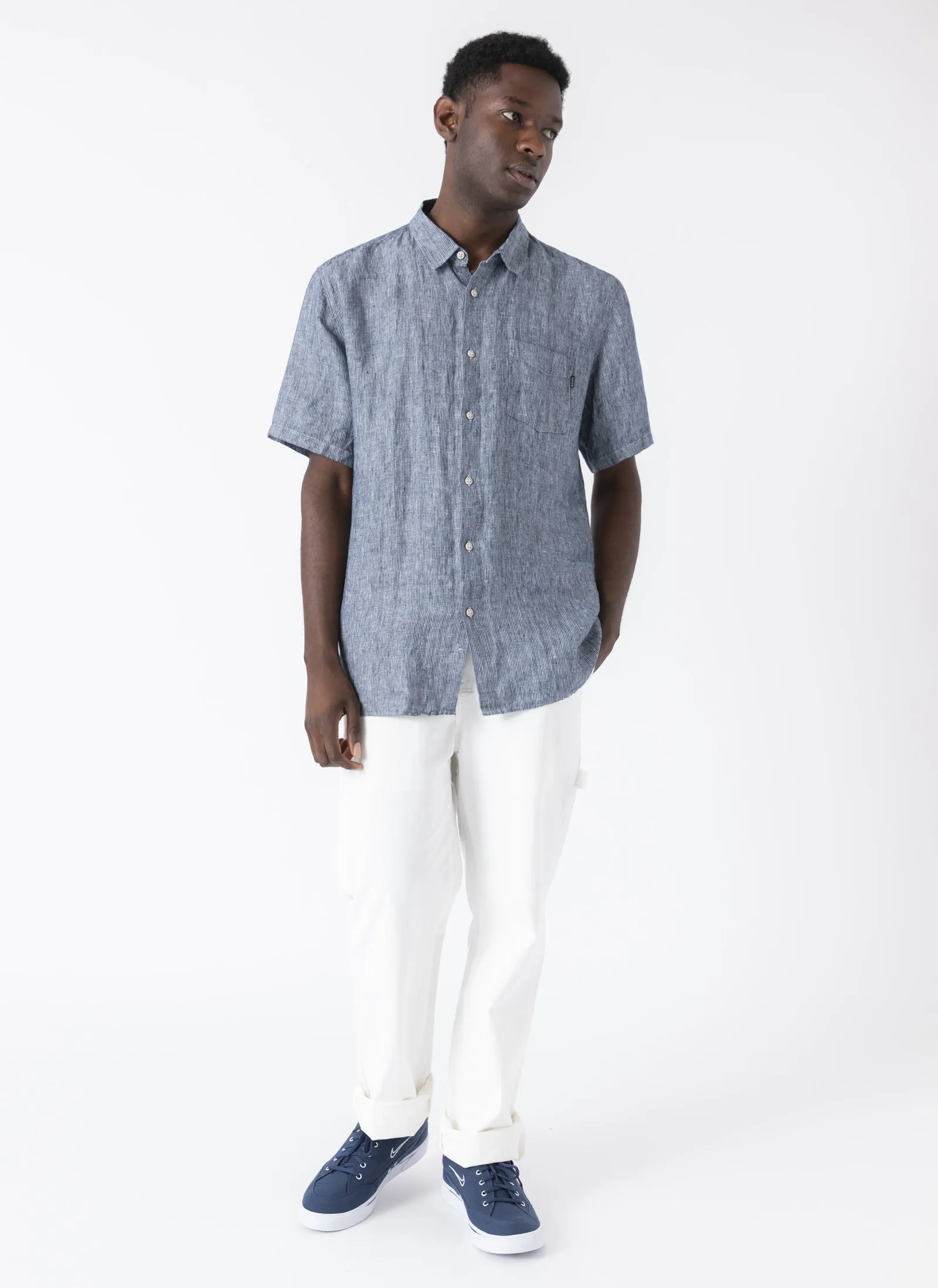 Holiday Linen Shirt Slate Stripe sold by Barney Cools product image thumbnail 5