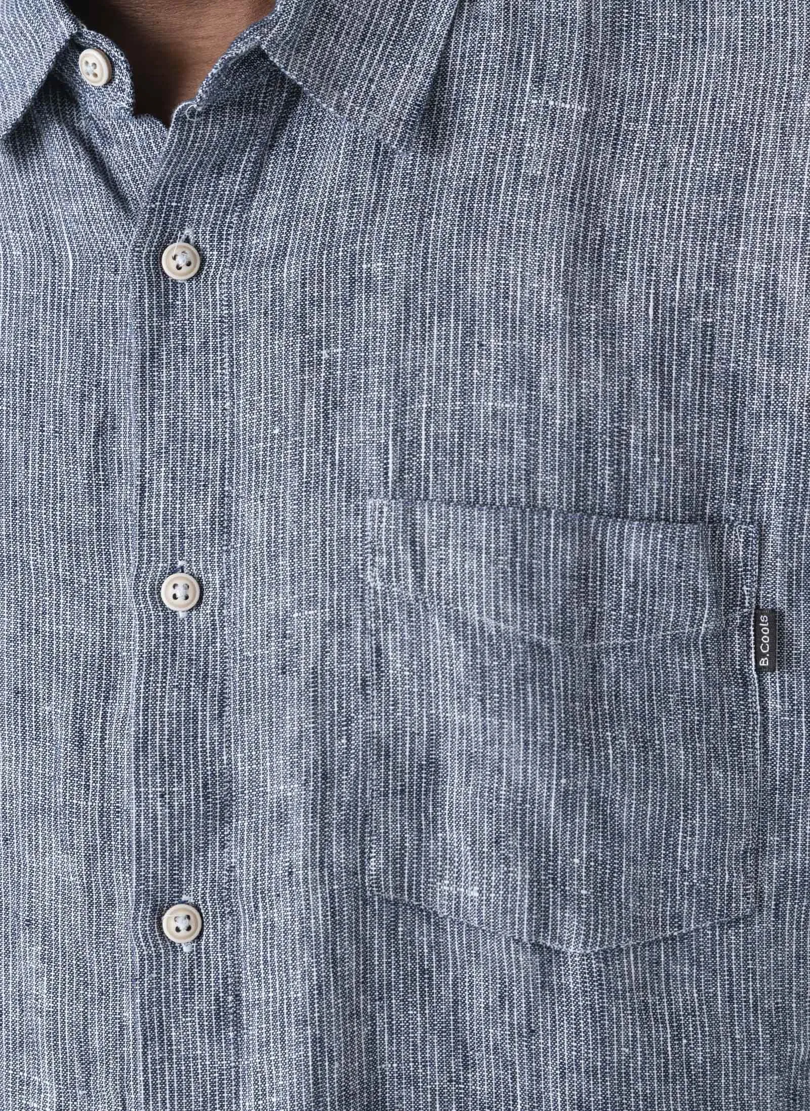 Holiday Linen Shirt Slate Stripe sold by Barney Cools product image thumbnail 2