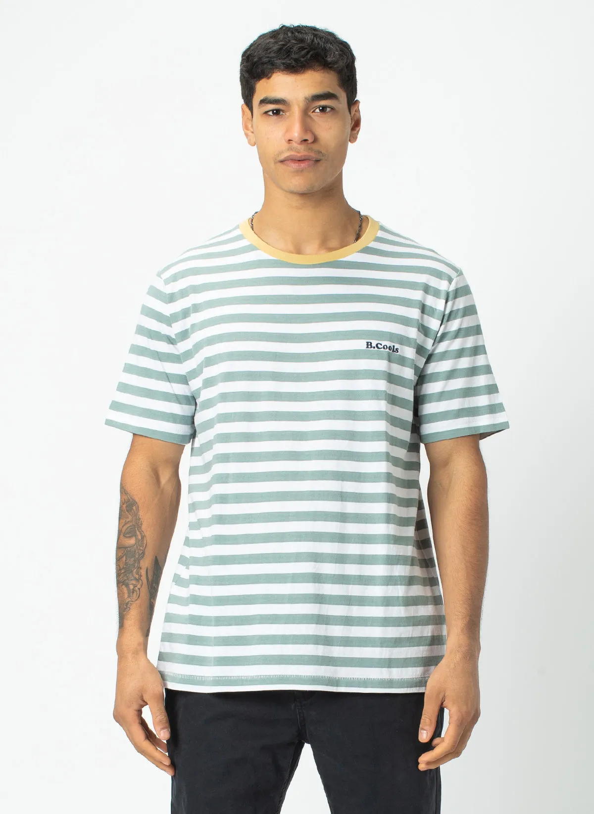 B.Cools Retro Tee Teal Stripe sold by Barney Cools