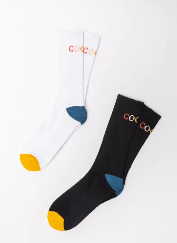 2-Pack Socks White/Black sold by Barney Cools