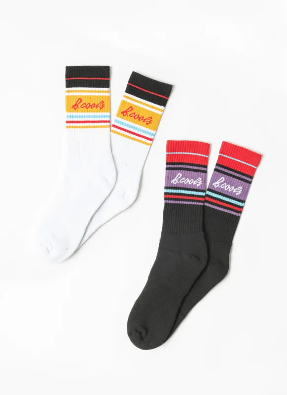 BC 2 Pack Socks Rugby Multi Stripe sold by Barney Cools