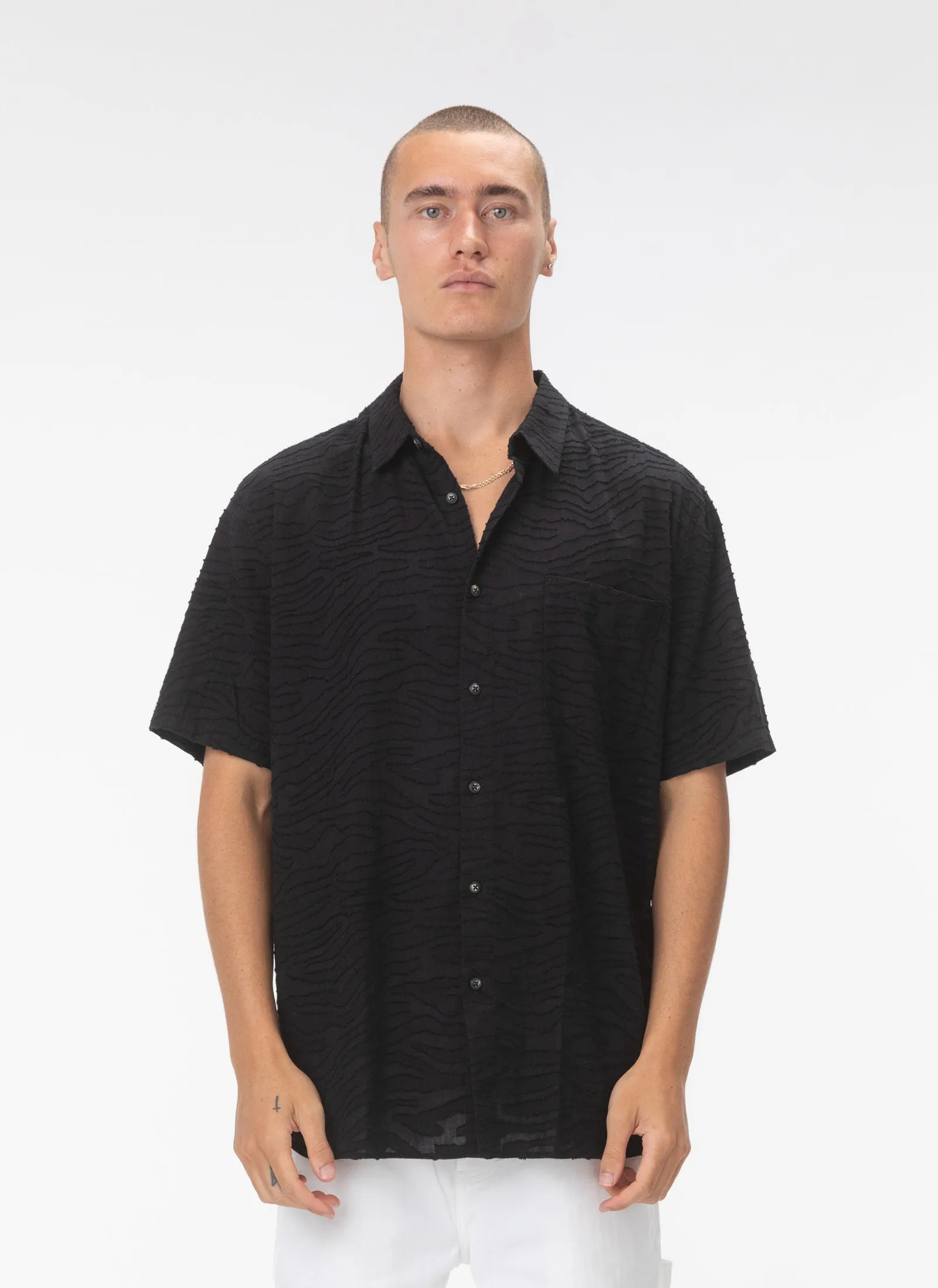 Holiday Shirt Black Leopard sold by Barney Cools