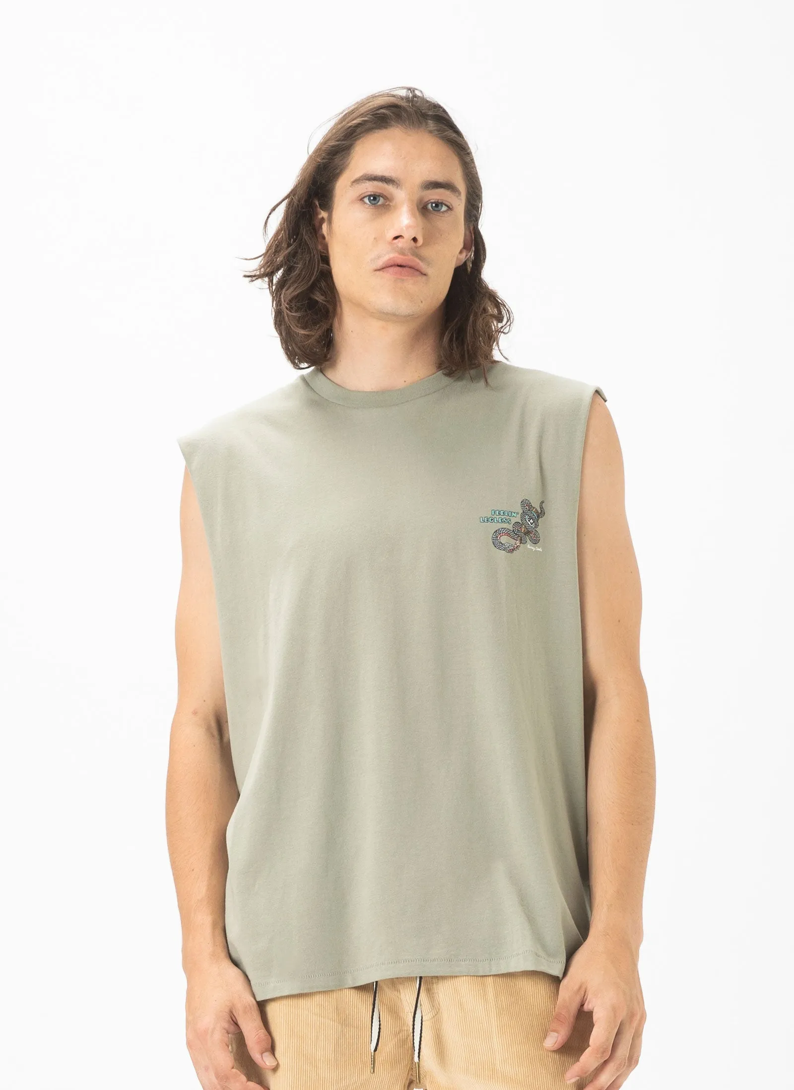 Legless Muscle Tee Sage sold by Barney Cools product image thumbnail 2
