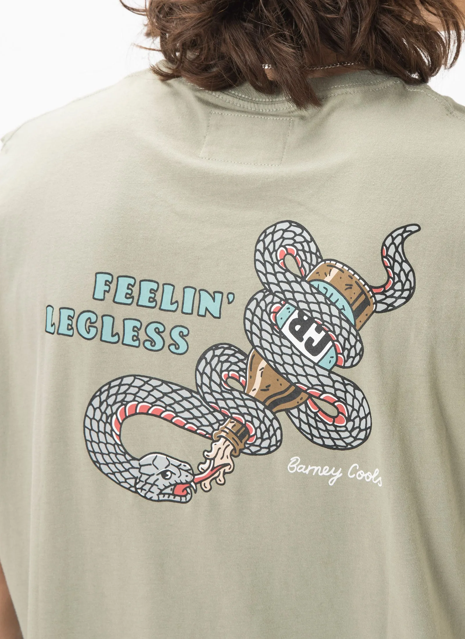 Legless Muscle Tee Sage sold by Barney Cools