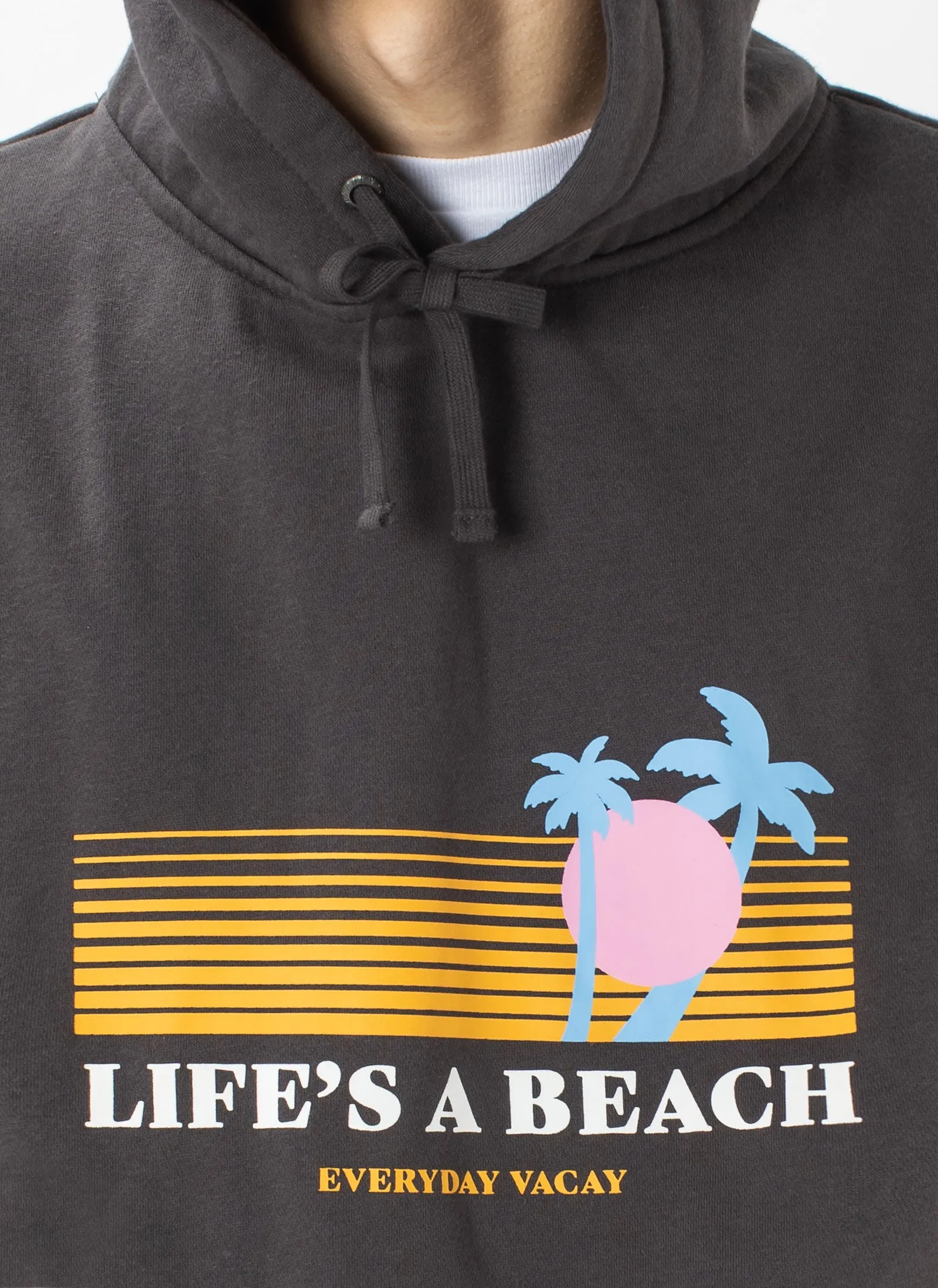 Life's A Beach Hood Sweatshirt Pigment Black sold by Barney Cools product image thumbnail 2