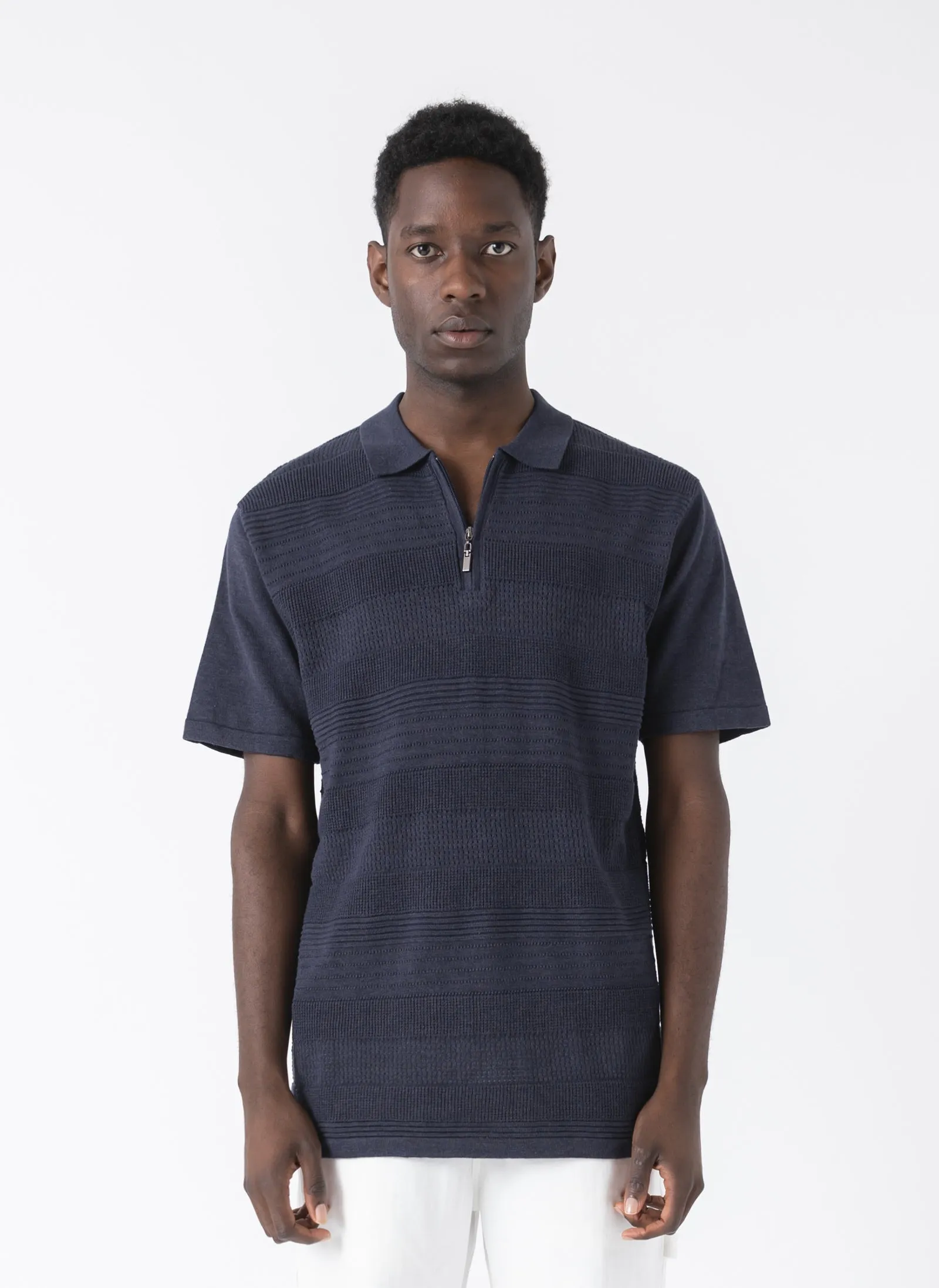 Golf Zip Polo Slate sold by Barney Cools