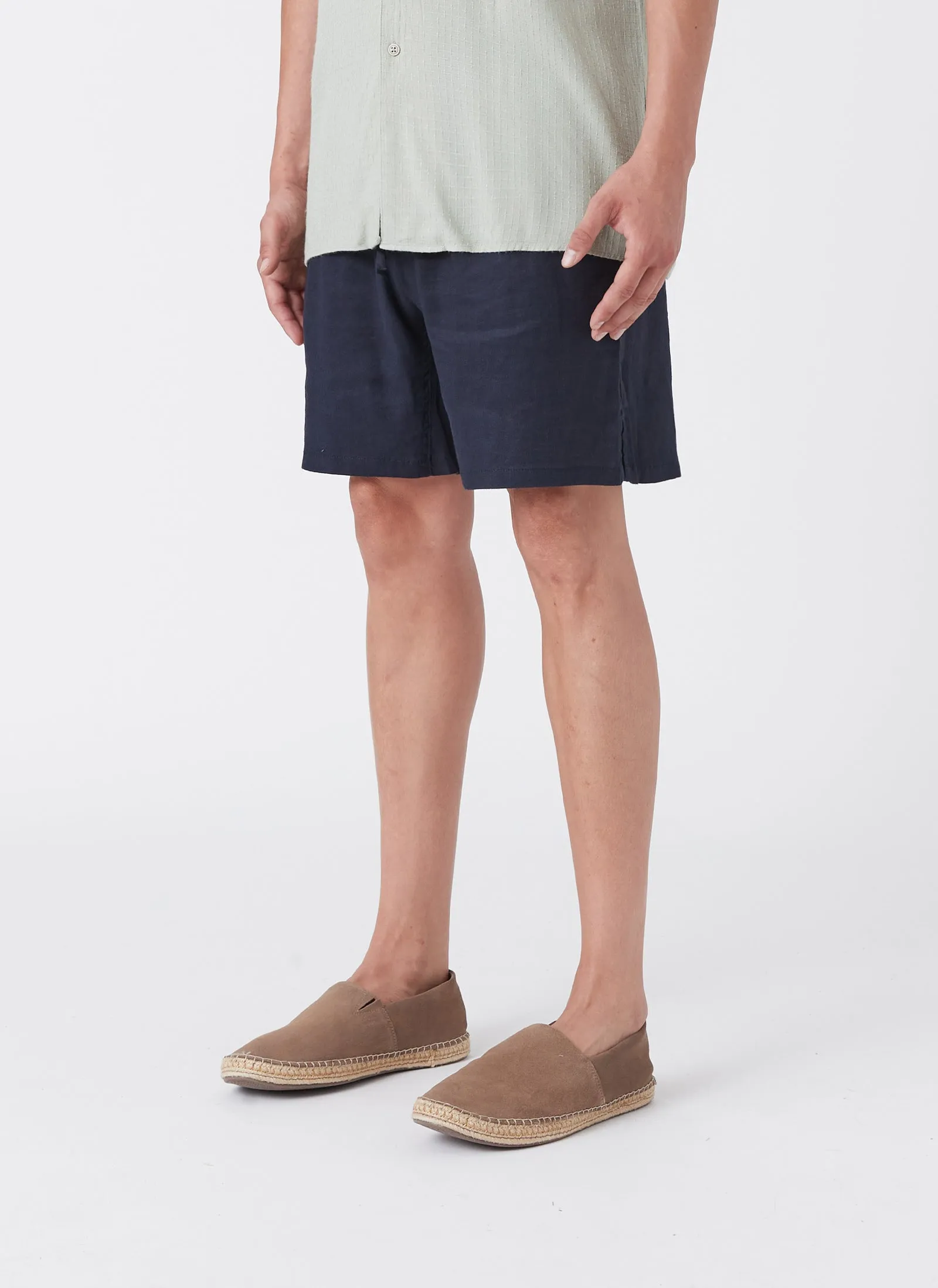 Poolside 2.0 Linen Short Midnight sold by Barney Cools