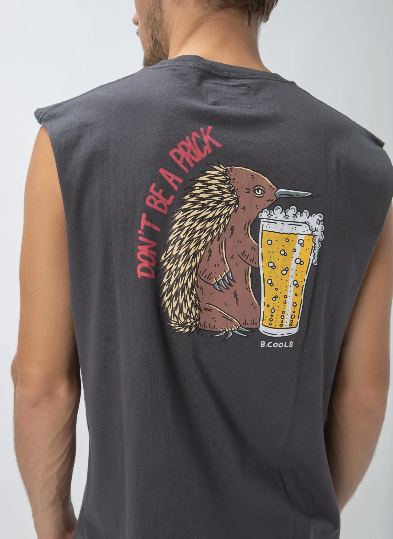 Echidna Muscle Tee Pigment Black sold by Barney Cools