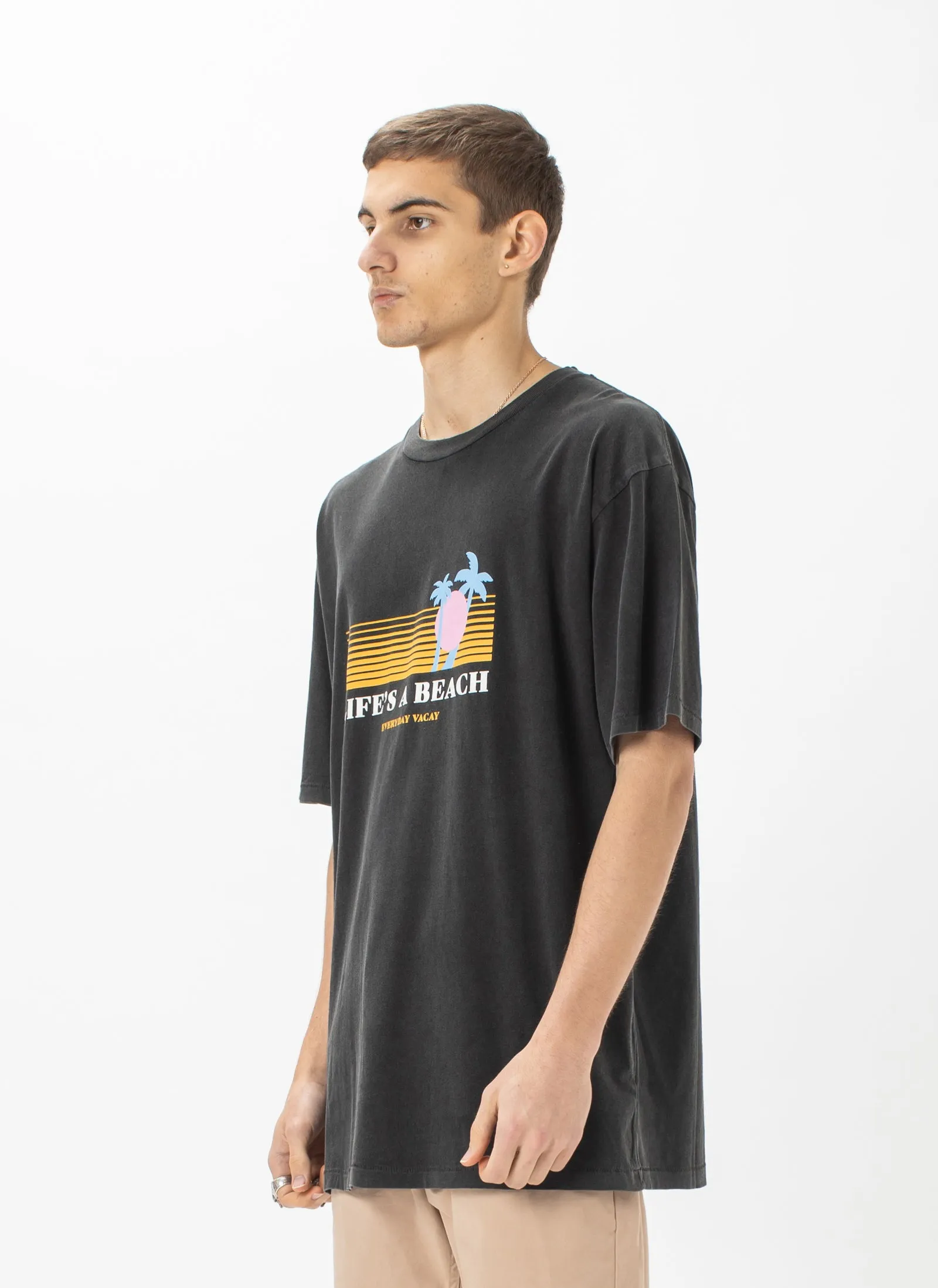 Life's A Beach Homie Tee Pigment Black sold by Barney Cools product image thumbnail 3