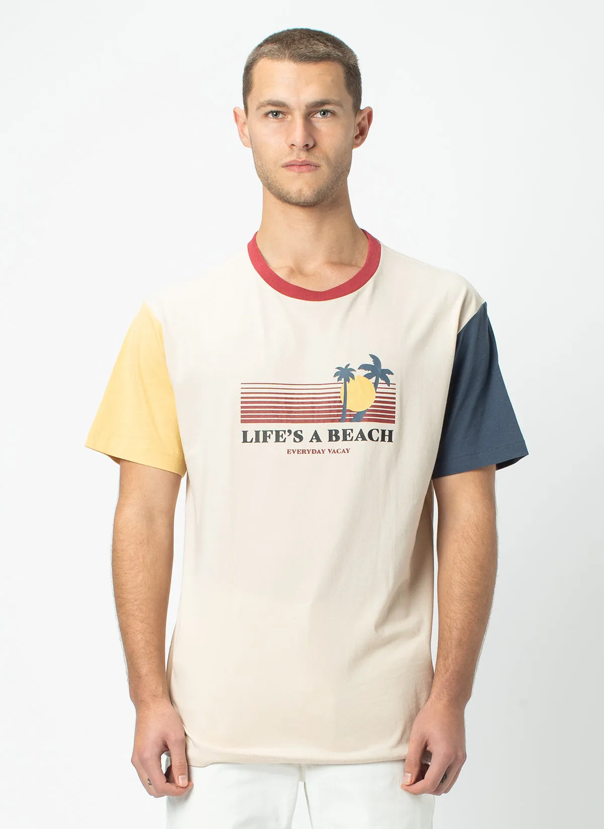 Beach Homie Tee Colour Block sold by Barney Cools