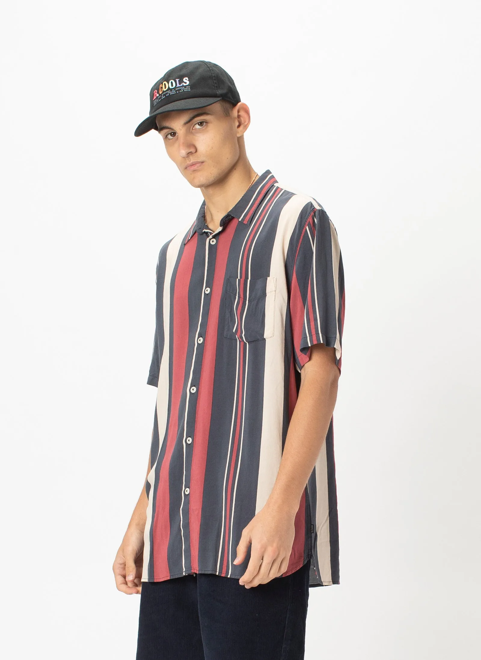 Holiday Short-Sleeve Shirt Red Vert Stripe sold by Barney Cools product image thumbnail 3