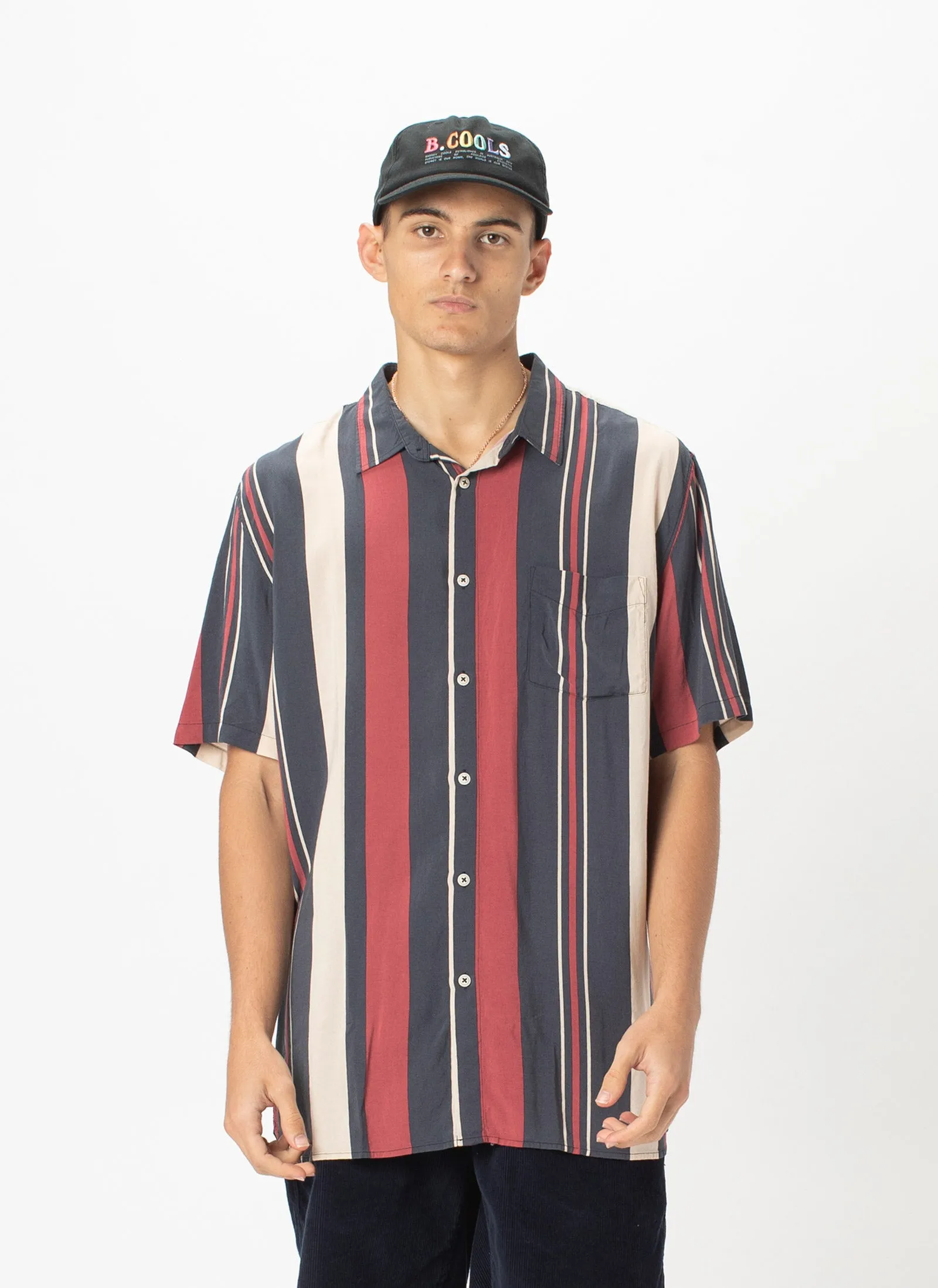 Holiday Short-Sleeve Shirt Red Vert Stripe sold by Barney Cools