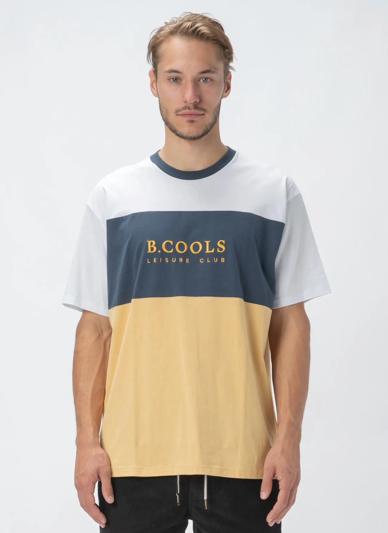B.Cools Homie Tee Navy Panel sold by Barney Cools