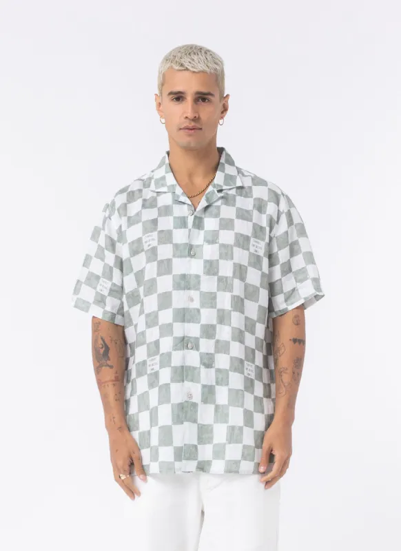 Miami Shirt Sage Checkerboard sold by Barney Cools