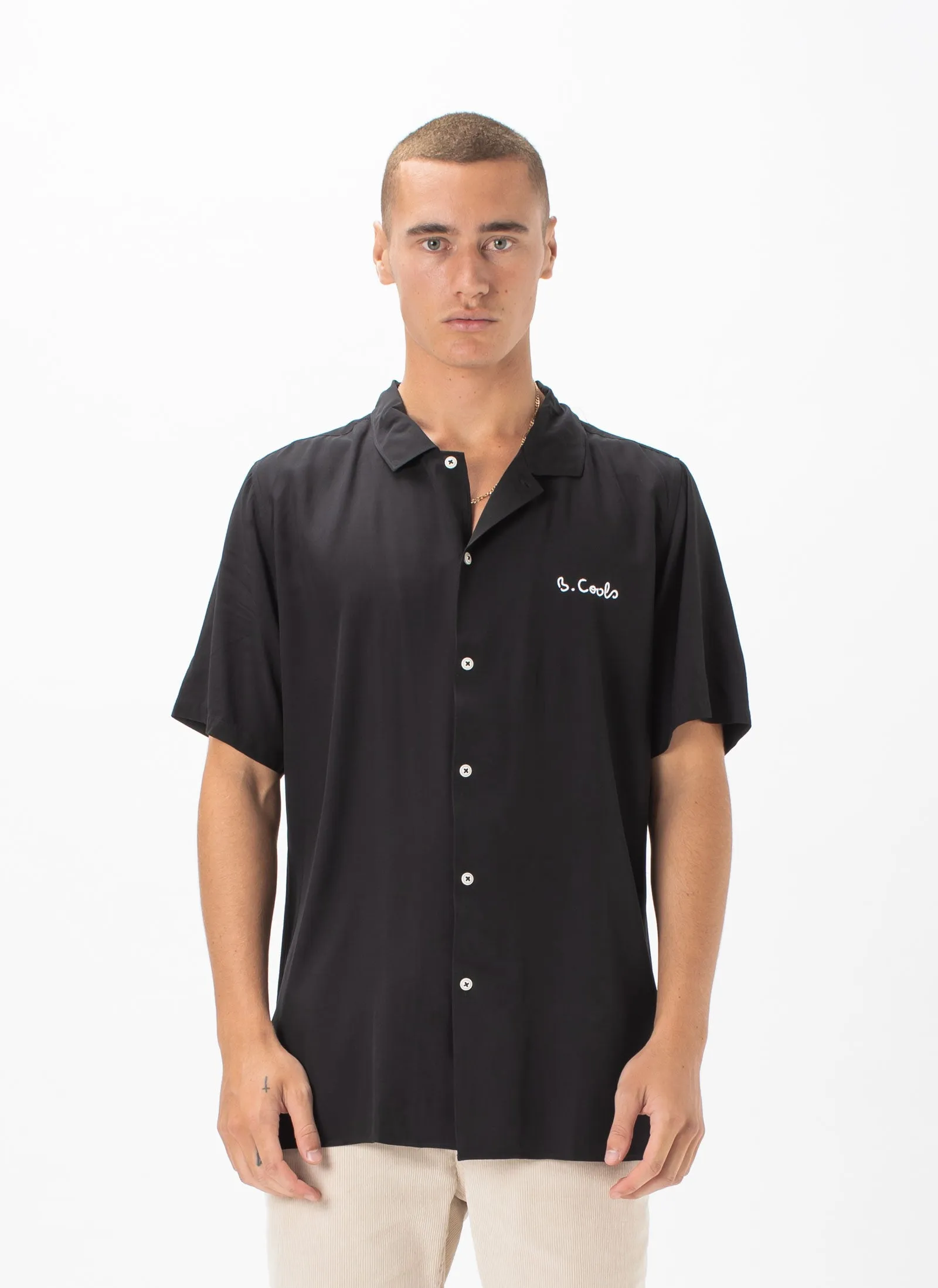 Holiday Camp-Collar Shirt Black sold by Barney Cools