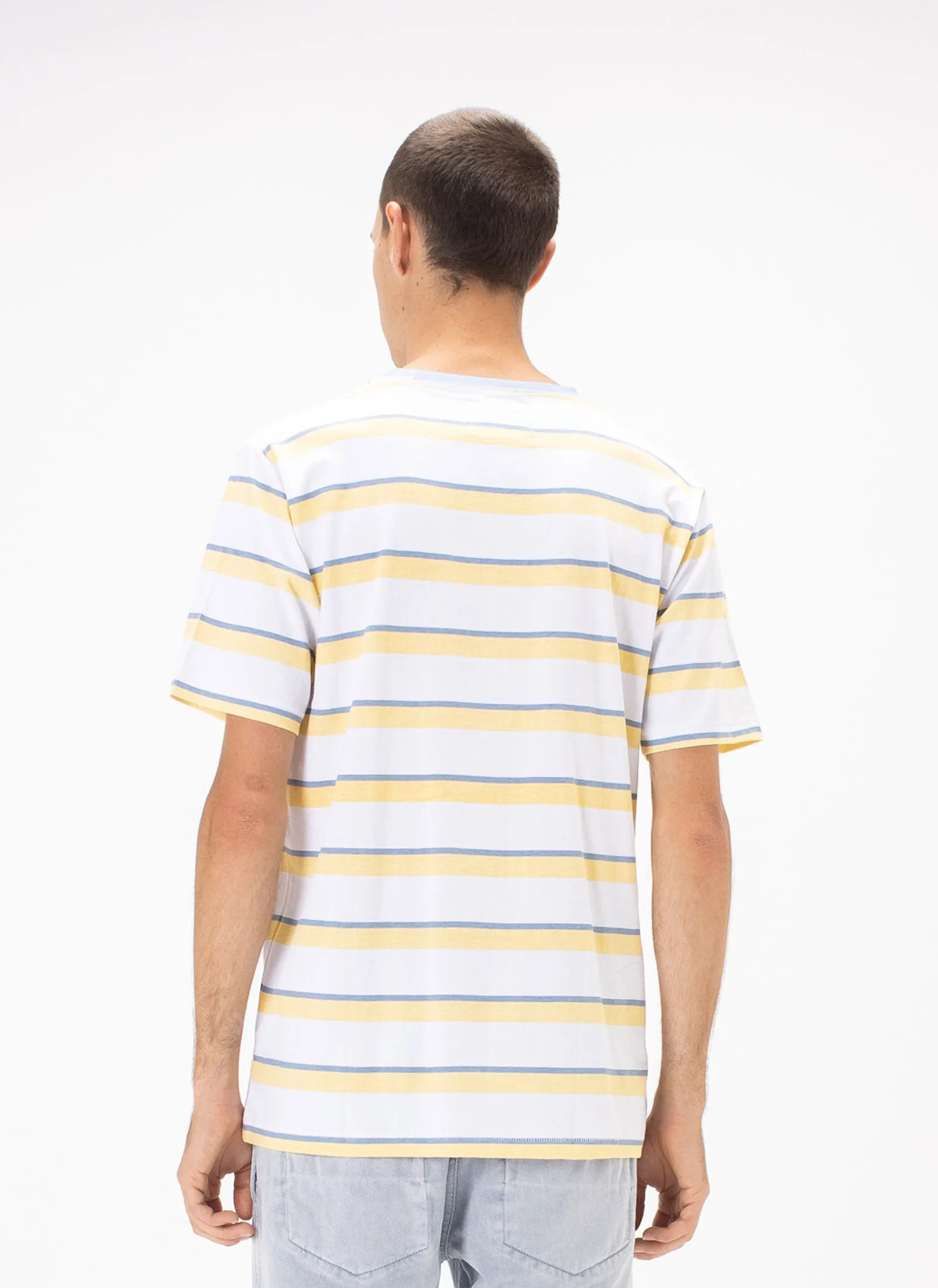 Club Script Logo Tee Lemon Stripe sold by Barney Cools product image thumbnail 4