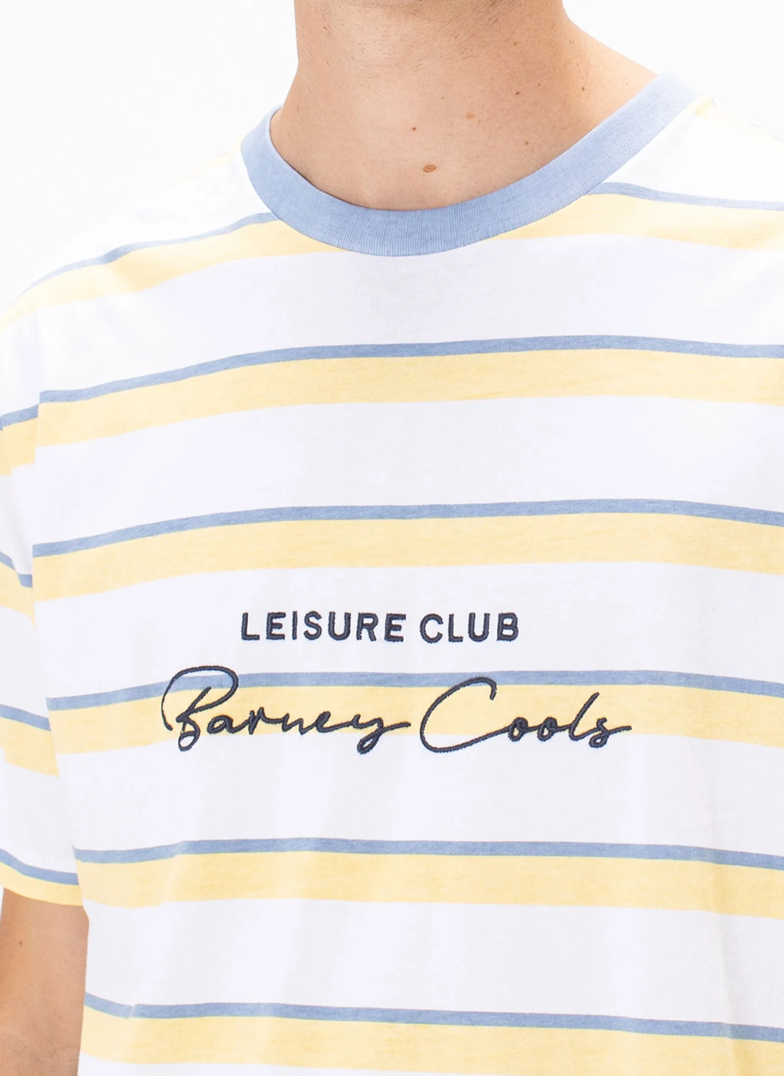 Club Script Logo Tee Lemon Stripe sold by Barney Cools product image thumbnail 2