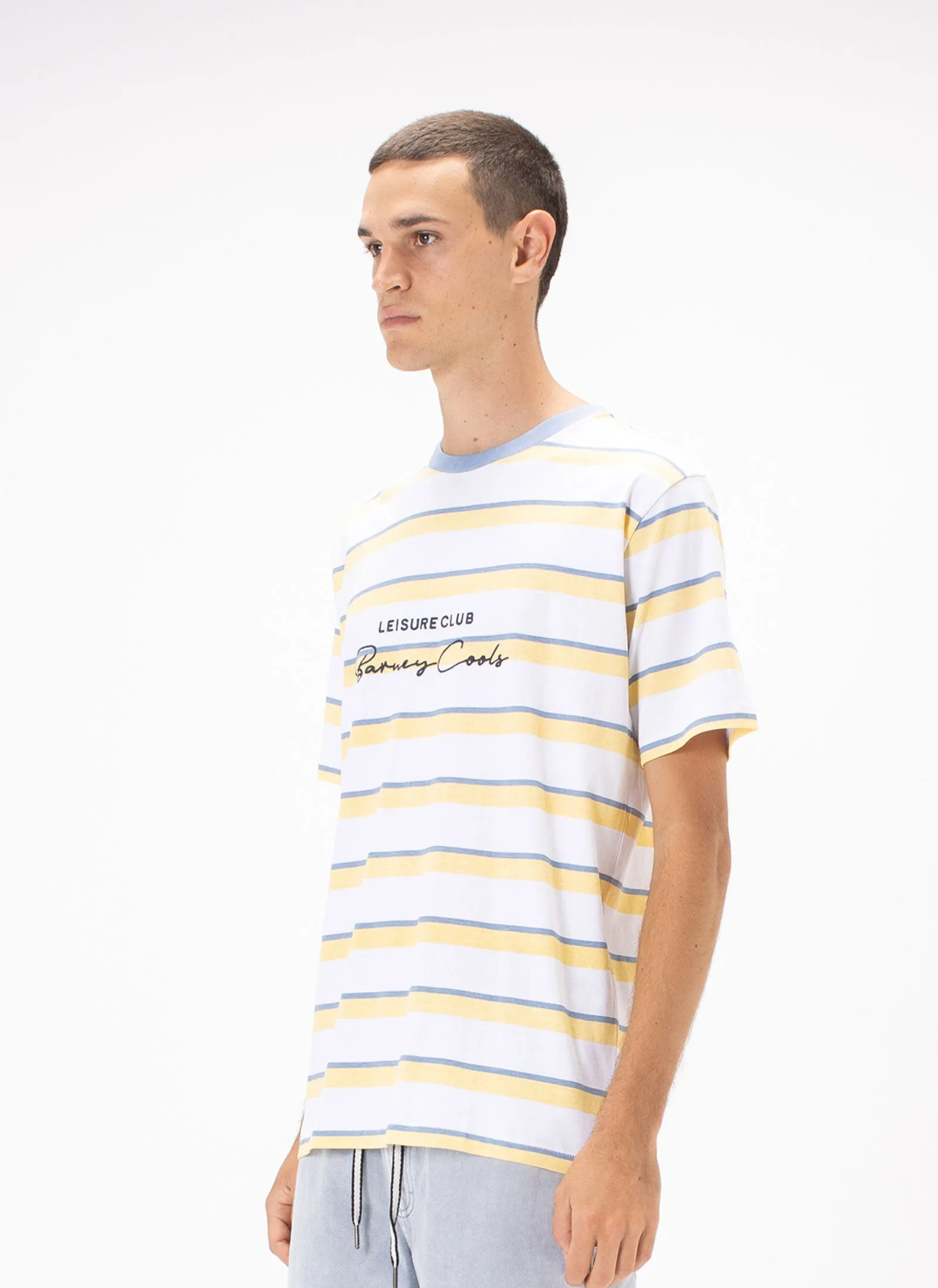 Club Script Logo Tee Lemon Stripe sold by Barney Cools product image thumbnail 3