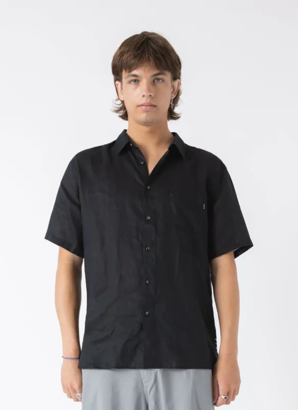Holiday Linen Shirt Black sold by Barney Cools