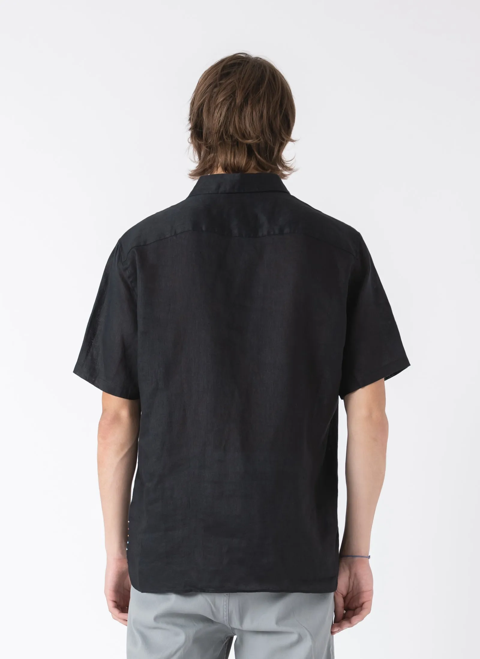 Holiday Linen Shirt Black sold by Barney Cools product image thumbnail 5