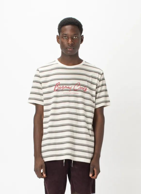 Barney Cools Script Tee Stone Stripe sold by Barney Cools