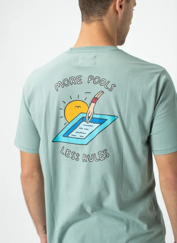 More Pools Tee Teal sold by Barney Cools