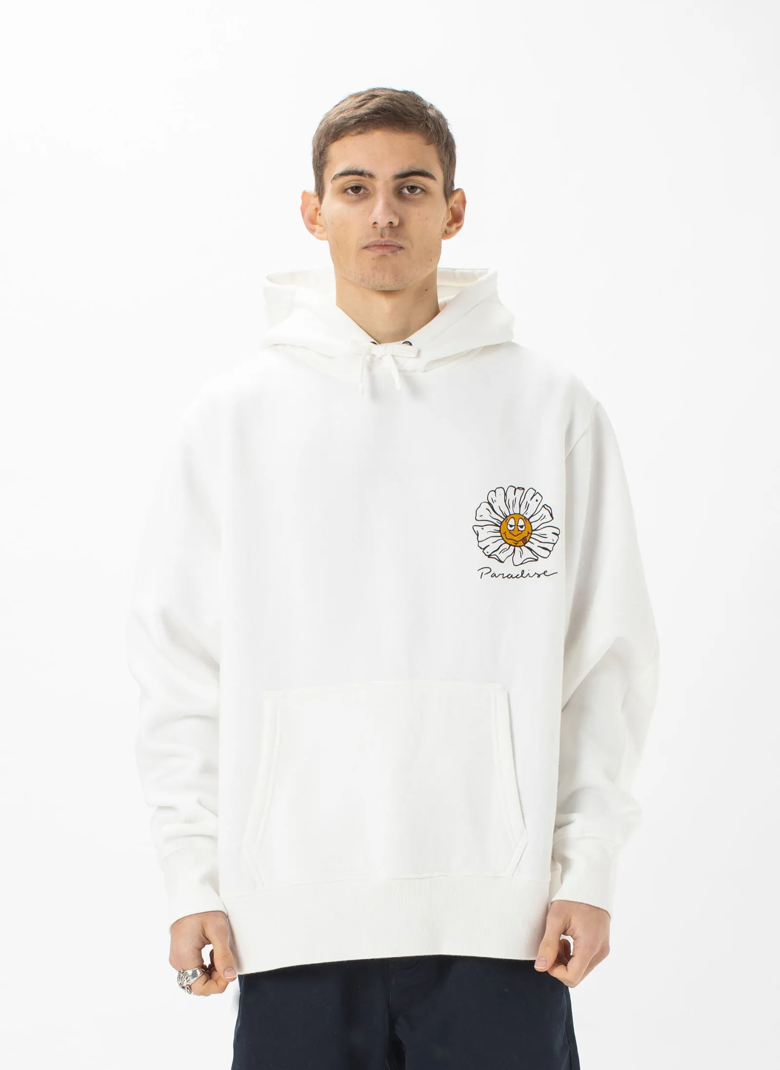 Paradise Hood Sweatshirt White sold by Barney Cools
