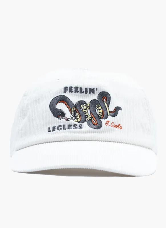 Feelin' Legless Cord 5-Panel White sold by Barney Cools