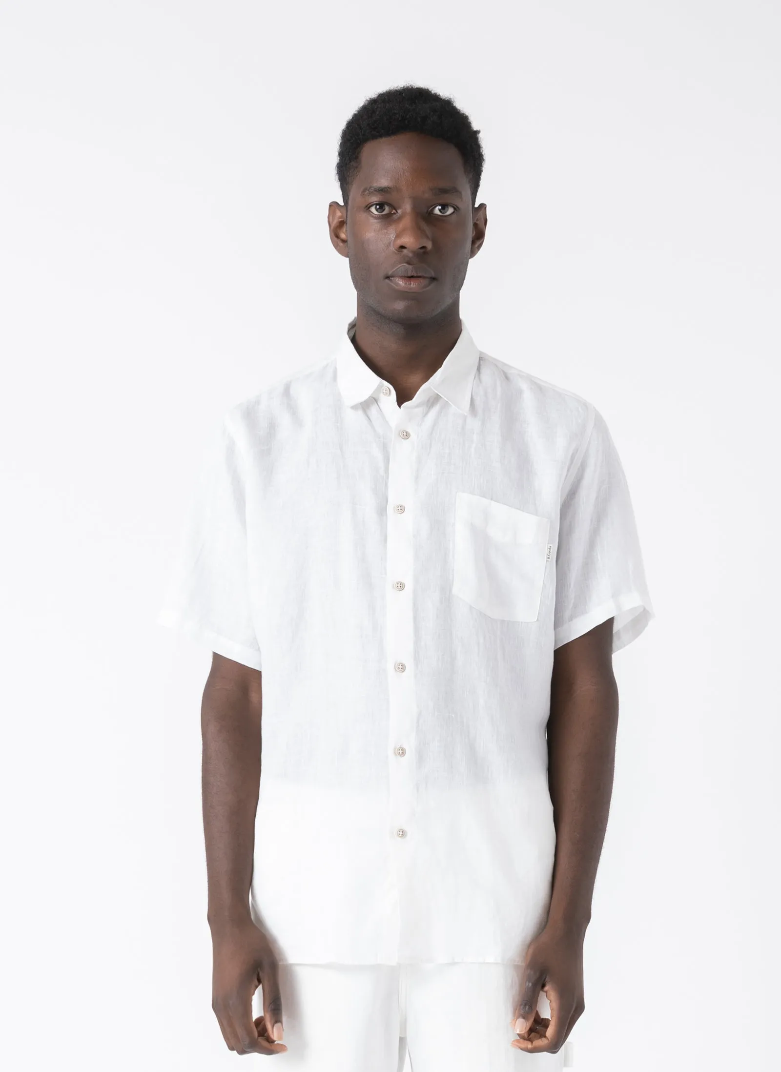 Holiday Linen Shirt White sold by Barney Cools